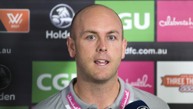 Collingwood AFLW coach Wayne Siekman. Picture: Sarah Matray