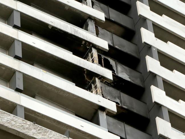 The Neo200 building in Melbourne had a fire fuelled by cladding in 2019. Picture: Stuart McEvoy/The Australian