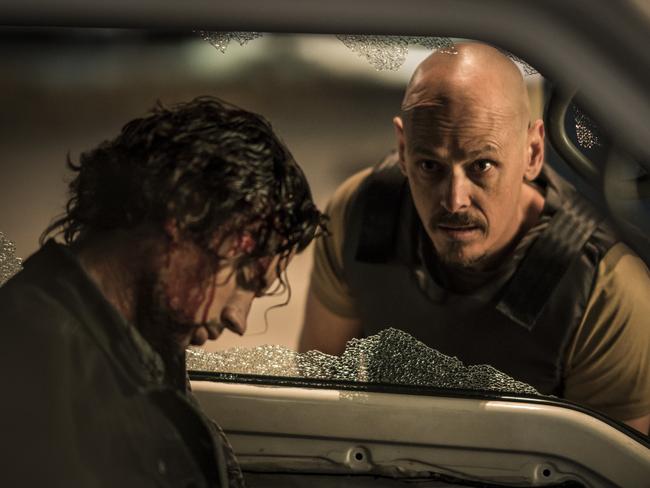 Scott Ryan (right) stars in the TV series Mr Inbetween. Picture: Foxtel