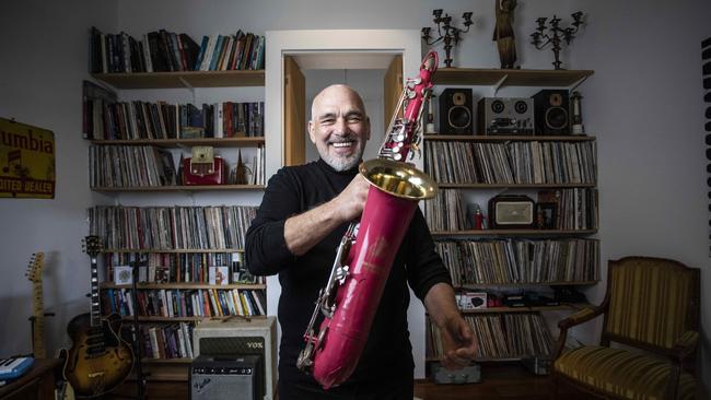 Joe Camilleri at his home in Kyneton, Victoria, for Review’s Isolation Room video series, August 2021. Picture: Arsineh Houspian