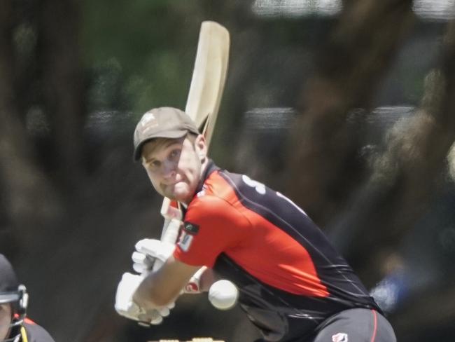 Cricket Southern Bayside: Beaumaris v Bonbeach. Beaumaris keeper Sam Coates and Bonbeach batsman Tom Smith. Picture: Valeriu Campan