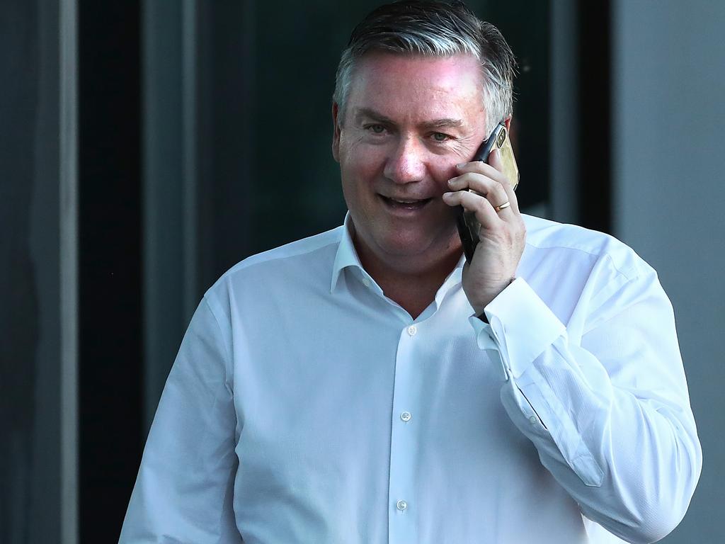 Eddie McGuire stepped down as Collingwood president on Tuesday. Picture: Kelly Defina/Getty