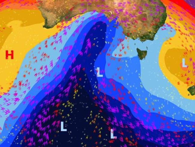 The major weather system will sweep across the south of the nation over the weekend. Picture Sky News Weather.jpg