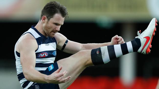 Patrick Dangerfield was the matchwinner for Geelong against Sydney. Picture: Michael Willson/AFL Photos via Getty Images