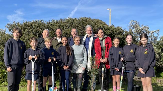 Cobie Milner, Myles Cromie, Jarvis McDonald, Mark Vogt, Carl Russon (landscaper) Charles Davidson, Bharat Vogt, Jodie Vogt, Phoenix Stedman, Jordan Crungle, Ava Graham, Jasmine Campbell and Brianna Campbell at Phillip Island Hot springs