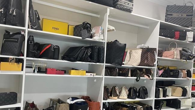 Fake items were organised neatly at properties including a South Granville ‘showroom’.