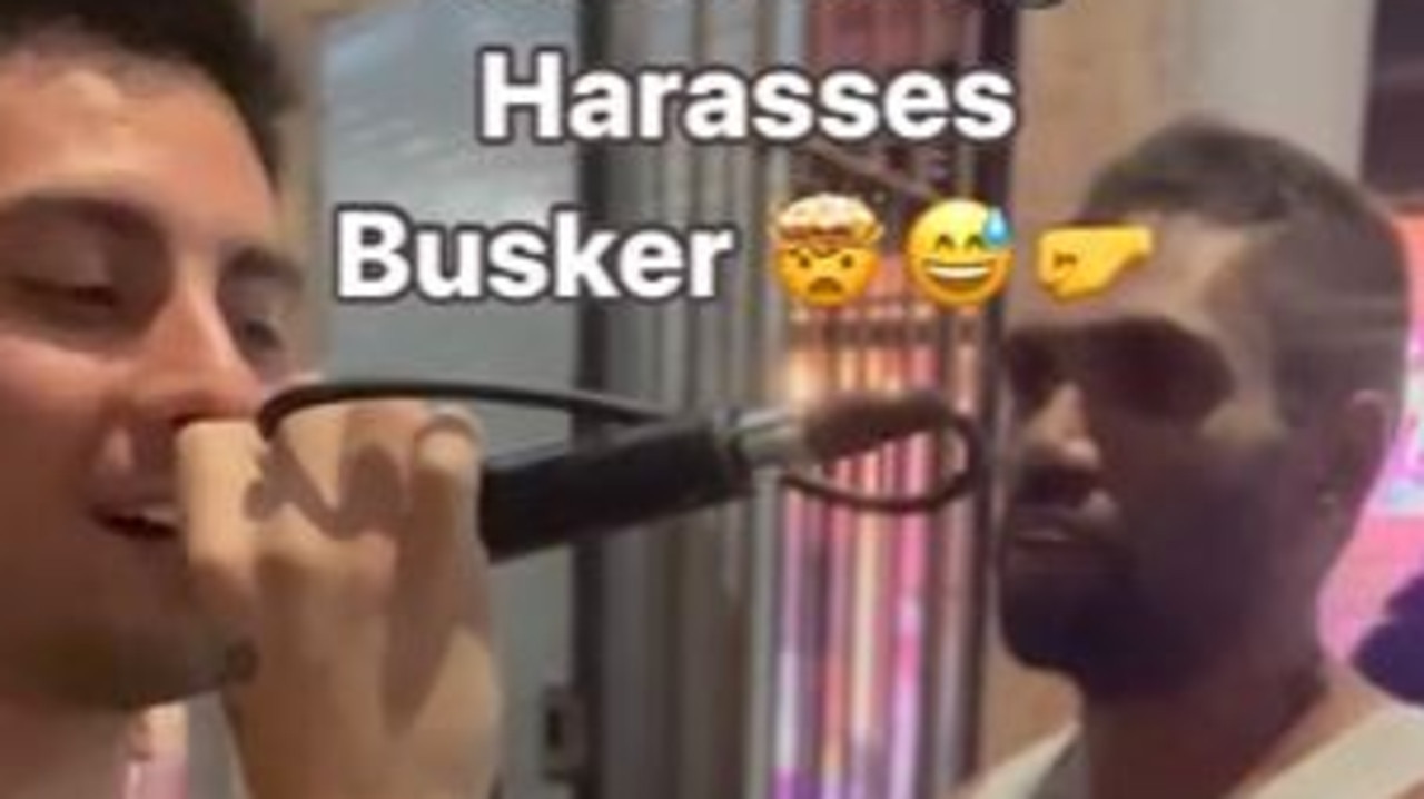 Perth busker Nicholas Ferralis has shared a video of a tense encounter with a member of the public.