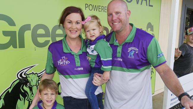 The Brahmans are proud to claim ‘one of the best home crowds in the comp’ with close to 1000 supporters regularly turning out to cheer them on at Proserpine’s Les Stagg Oval. Pictured: Patrick, Selena, Rob and Heidee Daly.