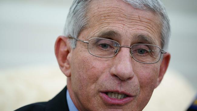 Dr Anthony Fauci, the director of the US National Institute of Allergy and Infectious Diseases, has been all over the place. Picture: Mandel Ngan/AFP