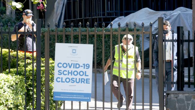 Brisbane Grammar School is closed after a number of students, staff and parents tested positive to Covid. Picture: Steve Pohlner