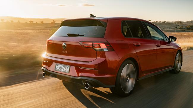 The Volkswagen Golf GTI retains its composure on bumpy roads.