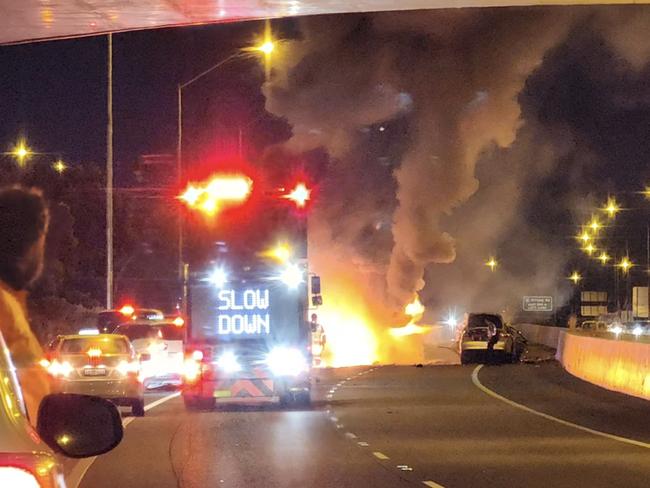 Four people have been killed following a crash on the Leach Highway at Cloverdeale in Perth's south on Monday.