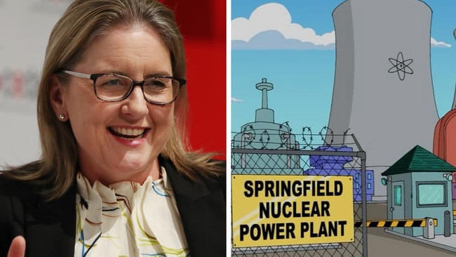 Victorian Premier Jacinta Allan jokes about the Simpson nuclear plant.