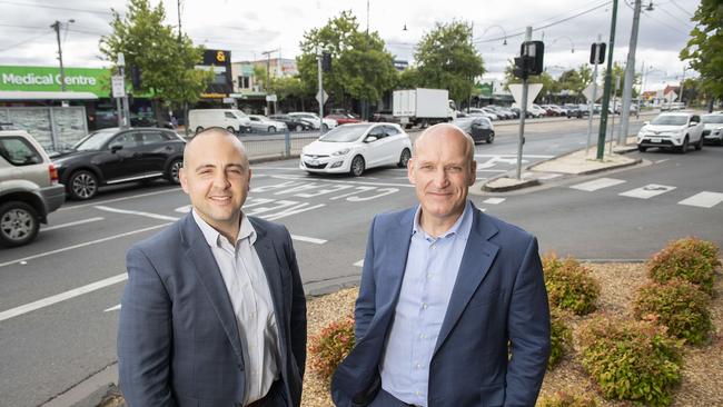 Essendon North traders are fed up with two dangerous intersections at their back door. Picture: Ellen Smith