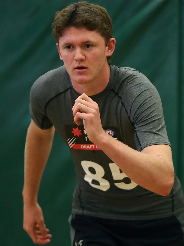 Nathan O’Driscoll at the draft combine testing in Western Australia. Picture: Getty