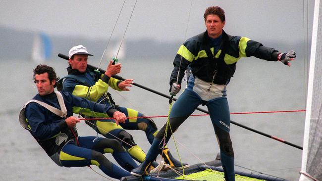 Crew of Skilled Engineering (L-R) Daniel Phillips, Chris Nicholson and Gary Boyd in 1996.