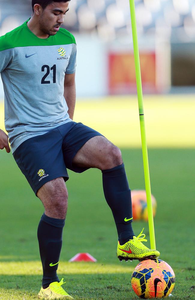 Massimo Luongo at the Socceroos training camp in Gosford. Picture: Sam Ruttyn