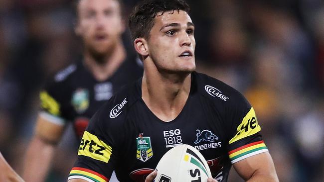 Penrith's Nathan Cleary during NRL match between the Penrith Panthers and St.George-Illawarra Dragons at Penrith Stadium. Picture. Phil Hillyard