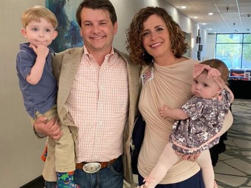 US politician Luke Letlow with wife, Julia Barnhill Letlow, and children Jeremiah, 3, and Jacqueline, 11 months. Picture: Supplied