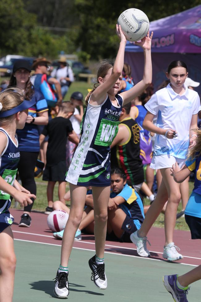 The Netball Qld Primary Schools Cup grand finals are being held at the Hinterland District Netball Association at Mudgeeraba. Picture: Mike Batterham.