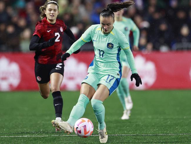 Amy Sayer in action against Canada. Picture: Jeff Vinnick/Getty Images