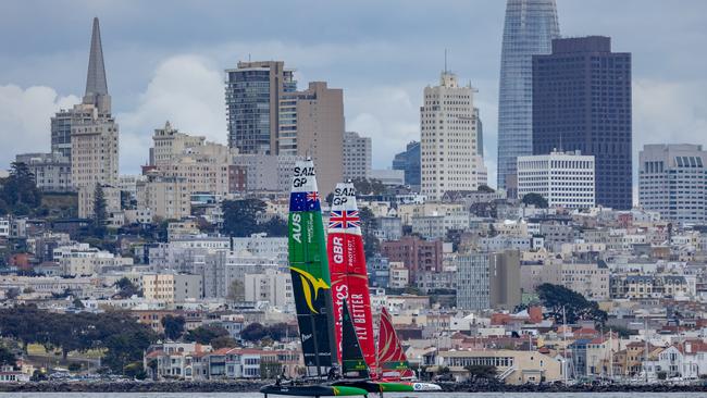 Great Britain could spoil Australia’s party in San Francisco. Photo: Felix Diemer for SailGP.