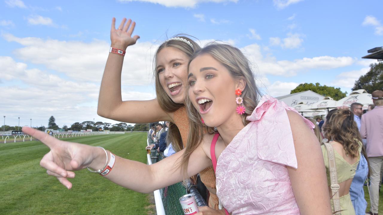 Molly Paech and Gabby Wooler at the 2023 Audi Centre Toowoomba Weetwood race day at Clifford Park Racecourse.