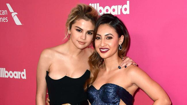 Longtime friends: Gomez (L) and Francia Raisa on a 2017 red carpet. Picture: Getty Images/AFP