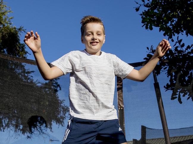 Kobi  McDonald (grey  top(, turning 9 on the 14th of May, is a medical marvel, having a terminal blood disorder which the vast majority of children with don't live past 8.   Picture: Jerad Williams