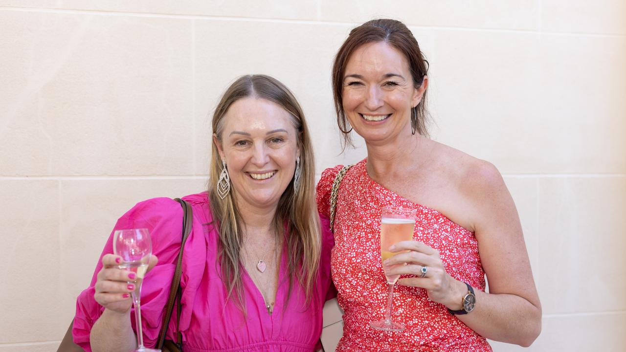 Nadia MacKenzie and Catrina Keft at the Trinity Lutheran College Mother's Day high tea fundraiser at the Palazzo Versace on Saturday, May 13. For The Pulse. Picture: Celeste Humphrey