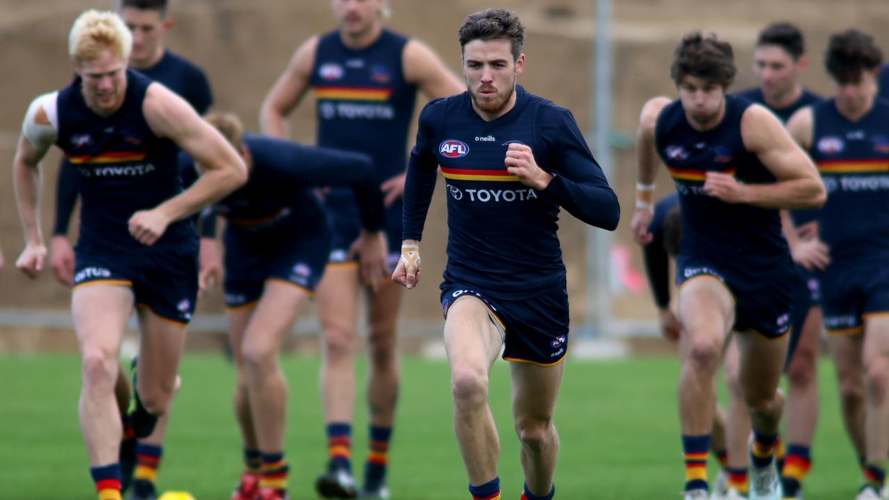 Paul Seedsman trained for a short time on Thursday being leaving the track after tweaking his neck. Picture: Kelly Barnes