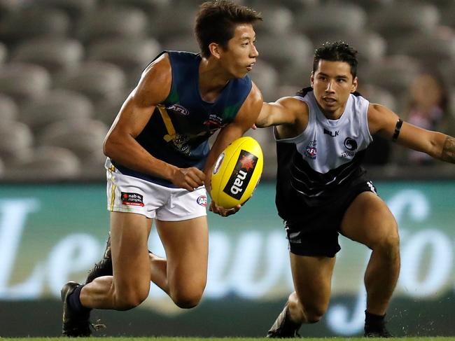 Alex Davies of the NAB AFL Australian Under-17 in action during the NAB AFL Australian Under-17 v New Zealand match at Marvel Stadium on April 27, 2019 in Melbourne, Australia. (Photo by Michael Willson/AFL Photos)