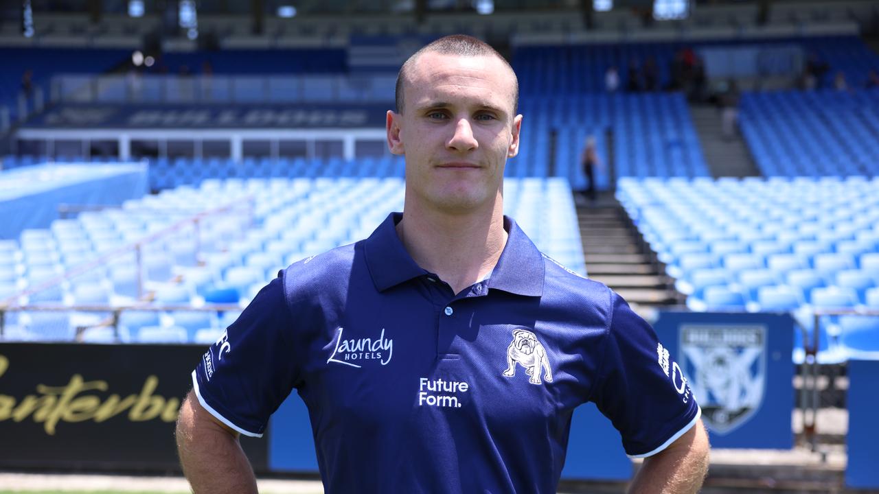 Canterbury's Connor Tracey says he’ll be good to go for the trials, after picking up a calf strain in his last day as a Shark. Picture: Bulldogs Digital