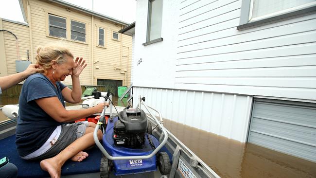 Linda Kirk realises the lost everything during the 2022 floods. Picture: Nathan Edwards