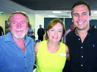 Nick Clatworthy of InProperty with Rhonda Carter of Ray White Caloundra and Dan Sowden of Ray White Maroochydore. Picture: Erle Levey