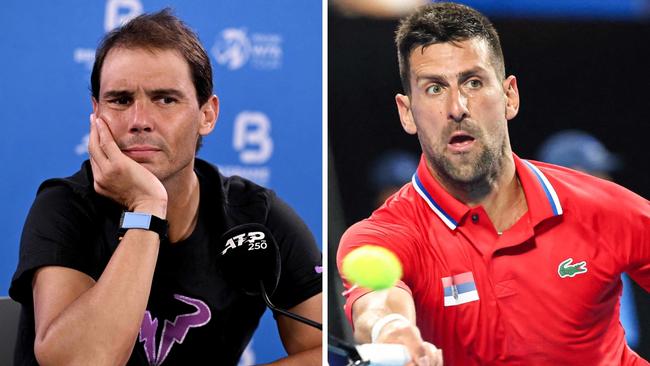 Rafael Nadal and Novak Djokovic. Photo: AFP, COLIN MURTY and WILLIAM WEST.