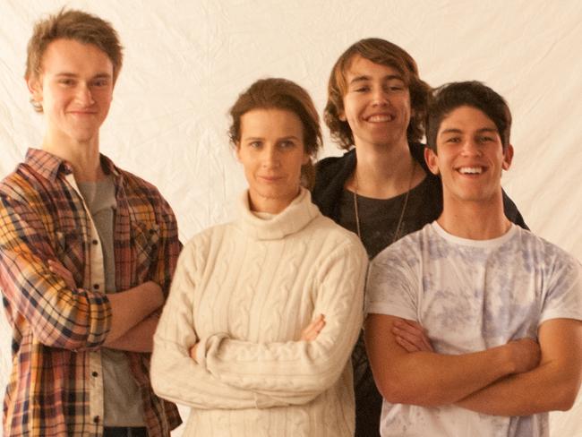 Nowhere Boys cast: L-R Matt Testro, Rachel Griffiths, Dougie Baldwin and Rahart Adams.