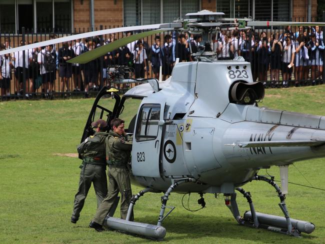Lieut. Cochrane gave a fly over and speech to inspire year 10 students to think big with their careers after high school.