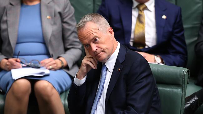 Opposition Leader Bill Shorten in Question Time in the House of Representatives Chamber, at Parliament House in Canberra. Picture Kym Smith