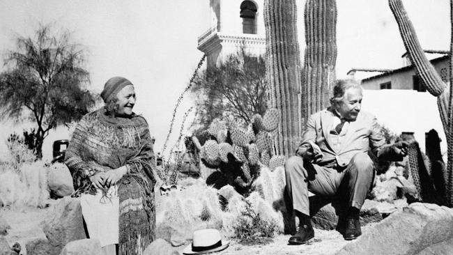 Albert Einstein and his wife, Elsa, at Palm Springs' El Mirador Hotel in 1933. Picture: Getty Images