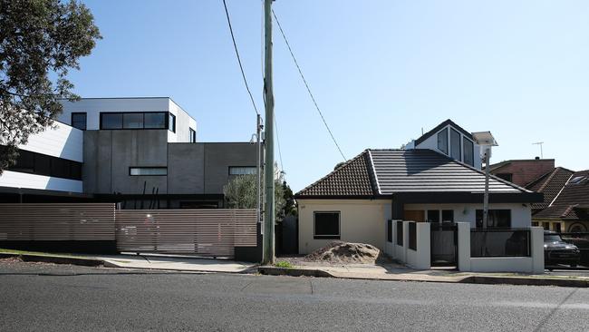 Guy Sebastian’s home on the left and his neighbour’s home on the right. Picture NCA NewsWire/ Gaye Gerard