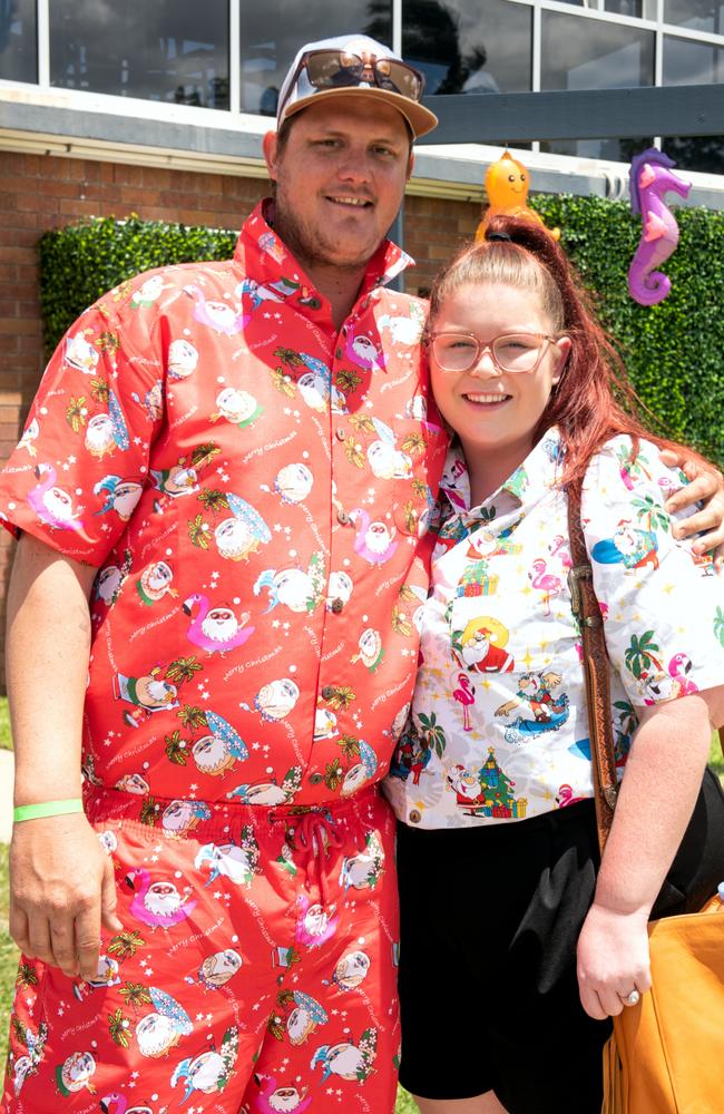 Terry and Pippa Dale from Walkerston at the Hawaiian Christmas Race Day. Mackay Turf Club, Ooralea. Picture: Michaela Harlow