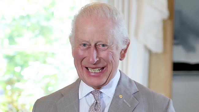 SYDNEY, AUSTRALIA - OCTOBER 20: King Charles III smiles at Admiralty House on the second day of a Royal Visit to Australia on October 20, 2024 in Sydney, Australia. King Charles and Queen Camilla are on the second day of a visit to Australia, his first as Monarch. CHOGM in Samoa will be his first as Head of the Commonwealth. (Photo by Chris Jackson/Getty Images)