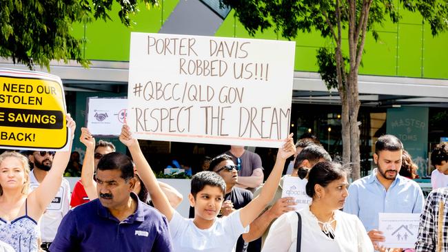 Customers of collapsed builder Porter Davis protested and received a government bailout as a result. Picture: Richard Walker