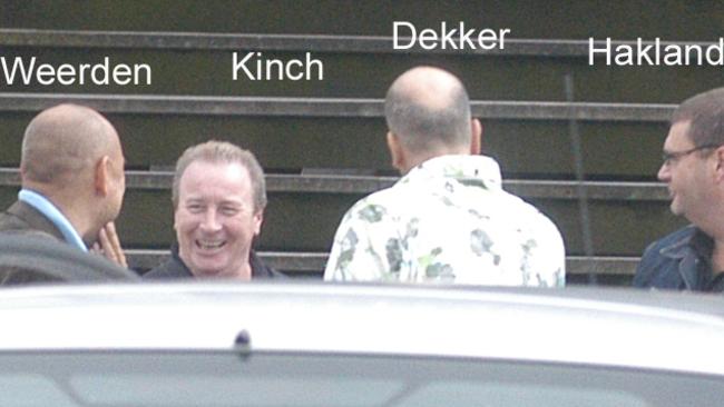 A police surveillance shot showing James Kinch, Peter Dekker and Ronald Haklander. Picture: Supplied