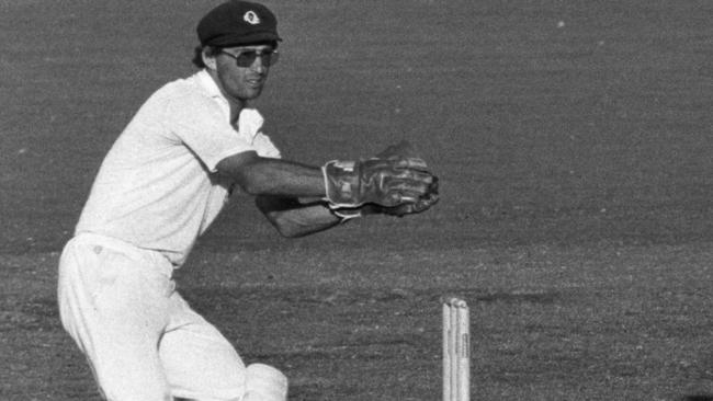 Ray Phillips behind the stumps for Queensland. (Pic by staff photographer Bryan Charlton)