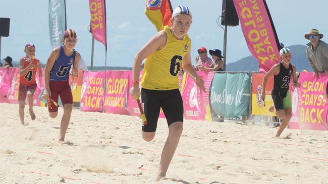 Action from the Queensland Youth Surf Life Saving Championships on February 17.