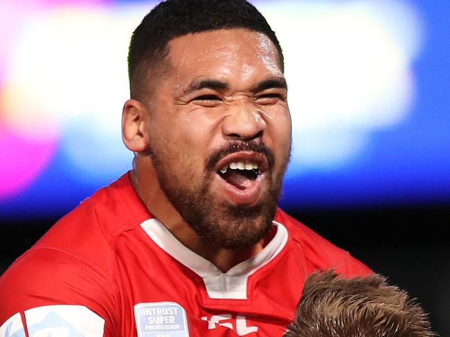 Siliva Havili of the Illawarra Cutters celebrates victory after the NSW Cup Grand Final between the Mounties and the Illawarra Cutters at Pirtek Stadium, Parramatta. Picture. Brett Costello