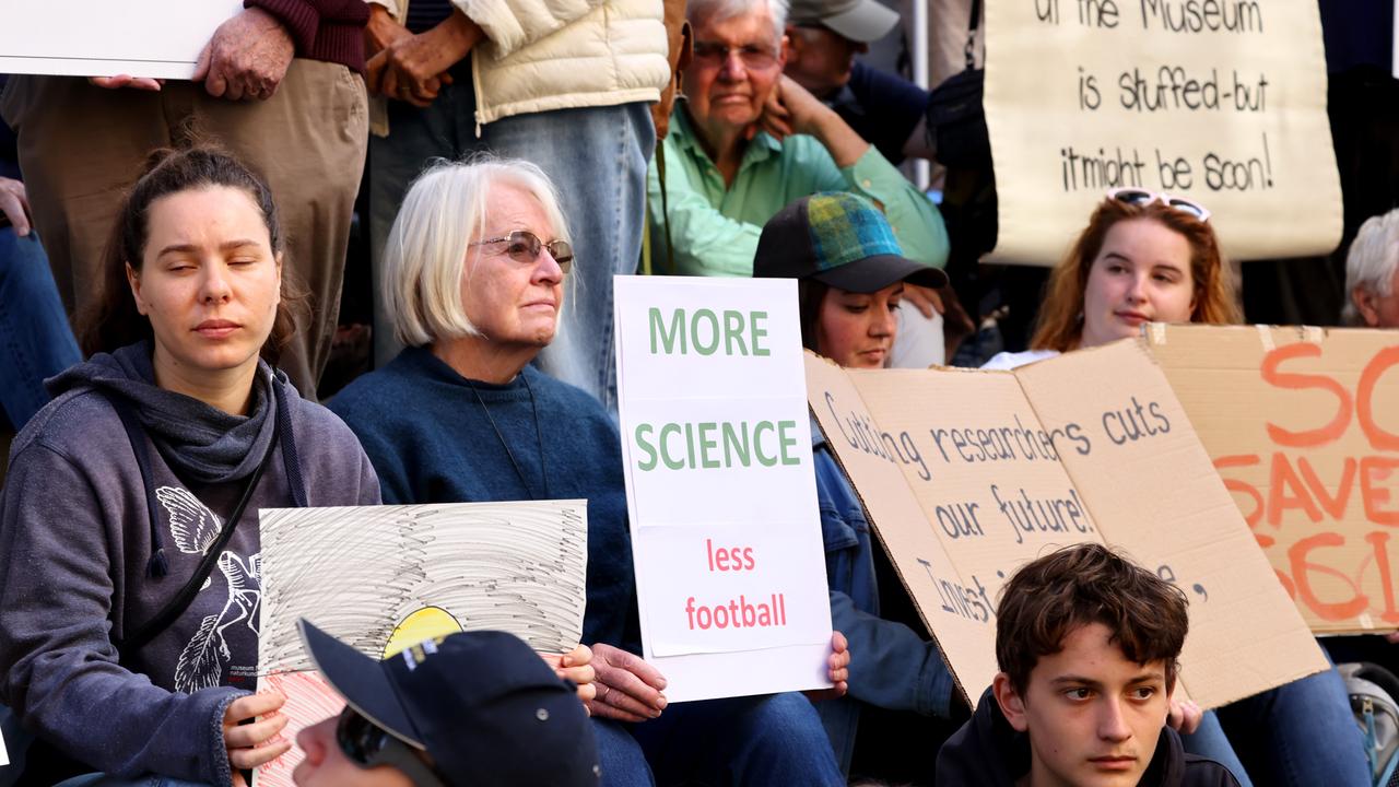 Rally in April to save the SA Museum from funding cuts. Picture: Kelly Barnes