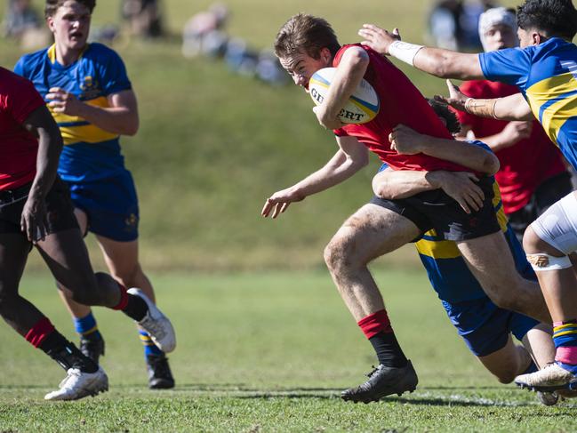 Joe McGahan for Terrace in Toowoomba Grammar School 1st XV against St Joseph's College, Gregory Terrace 1st XV Round 6 GPS Queensland Rugby at TGS Old Boys Oval, Saturday, August 17, 2024. Picture: Kevin Farmer